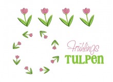 Stickdatei Tulpenkranz & Tulpenbordüre